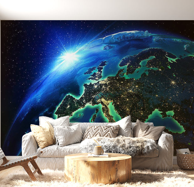 Peel & Stick Space Wall Mural - The Blue Planet - Removable Wall Decals