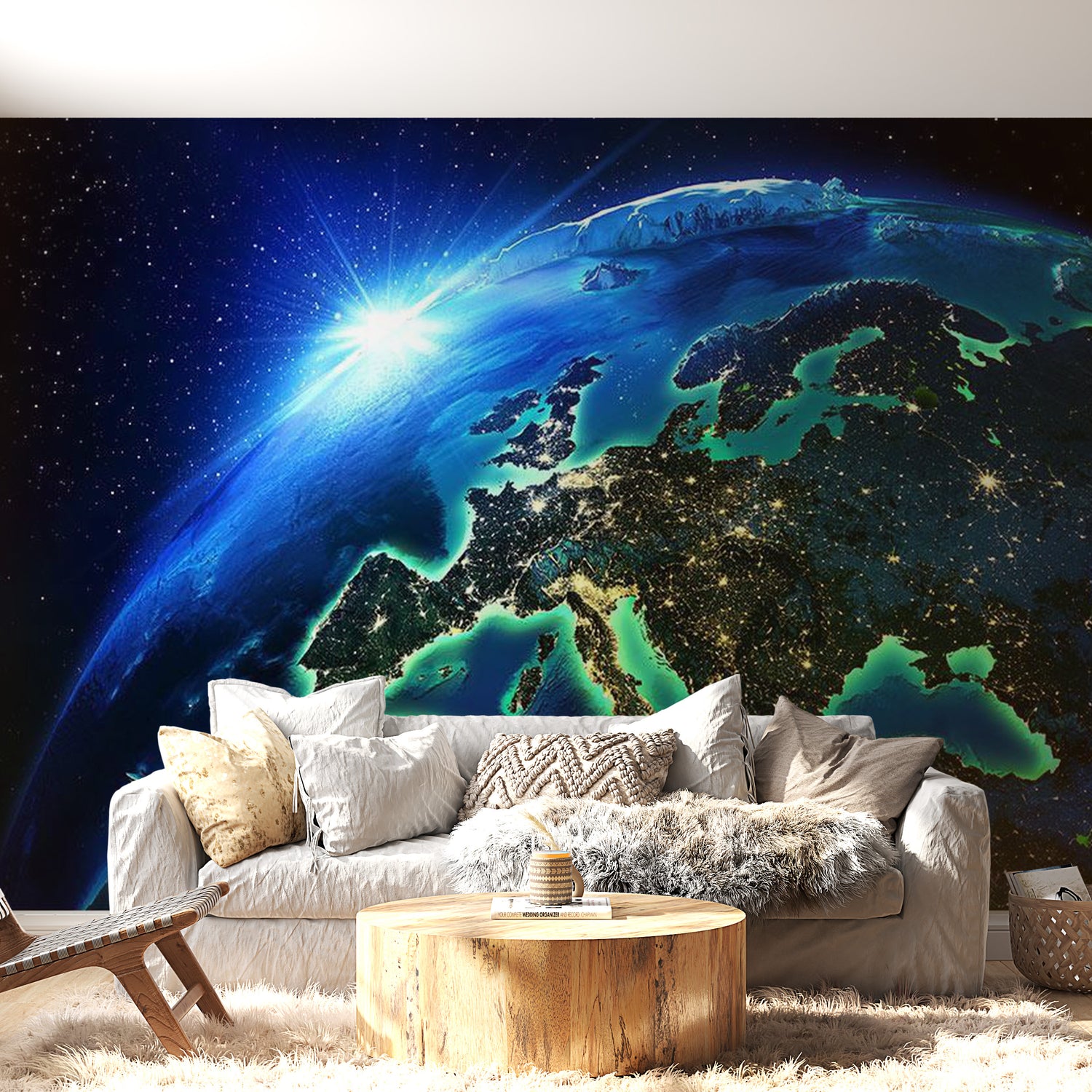 Peel & Stick Space Wall Mural - The Blue Planet - Removable Wall Decals