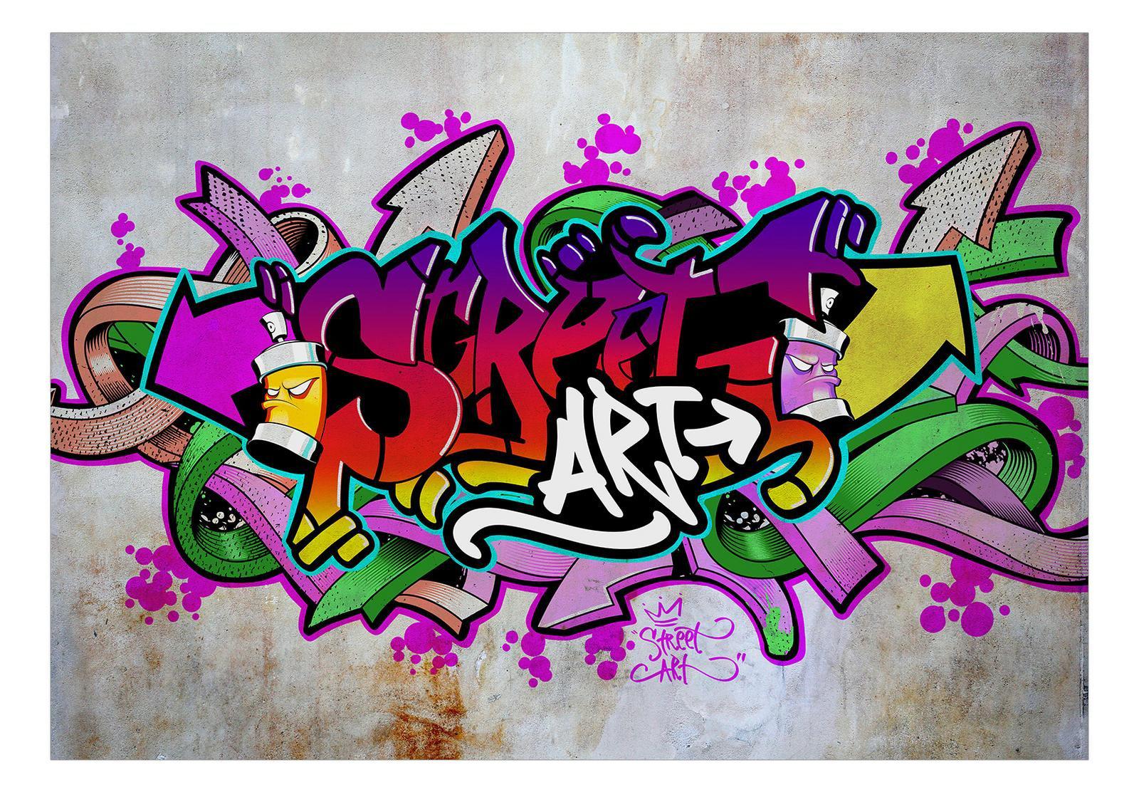 Peel & Stick Street Art Wall Mural - Airbrush Graffiti - Removable Wall Decals