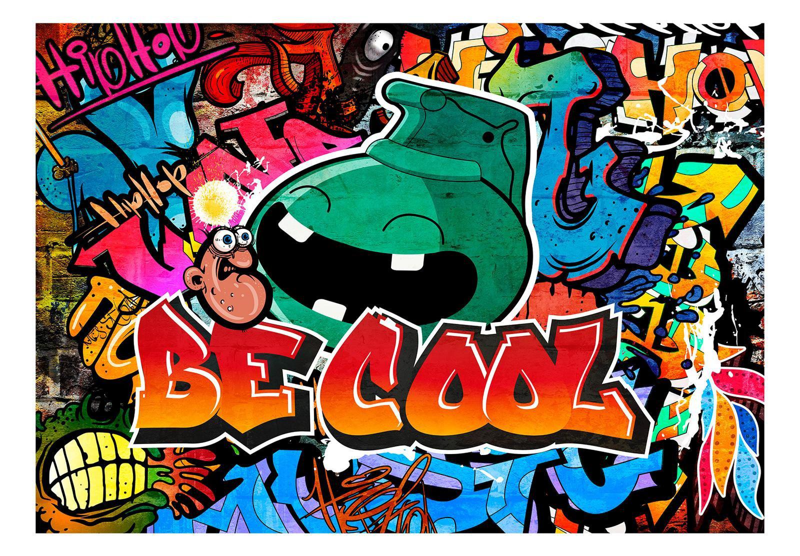 Peel & Stick Street Art Wall Mural - Be Cool Graffiti - Removable Wall Decals