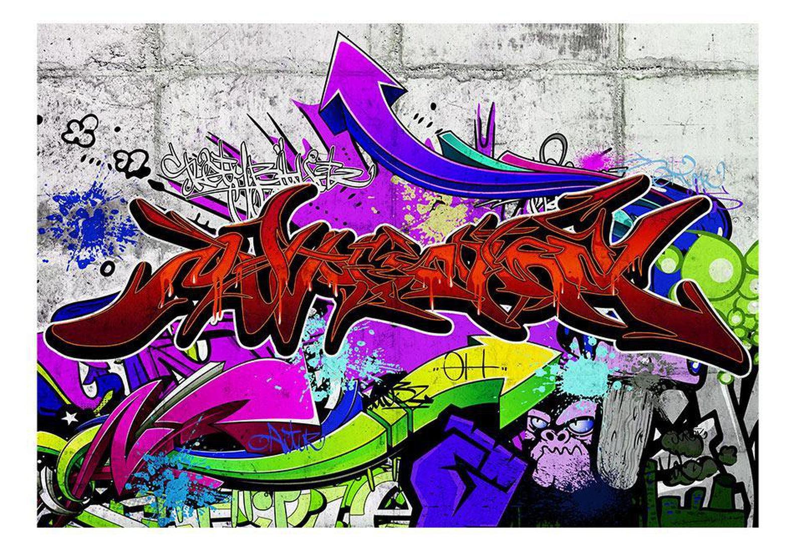 Peel & Stick Street Art Wall Mural - City Style Graffiti - Removable Wall Decals