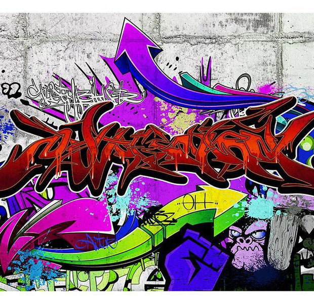 Peel & Stick Street Art Wall Mural - City Style Graffiti - Removable Wall Decals