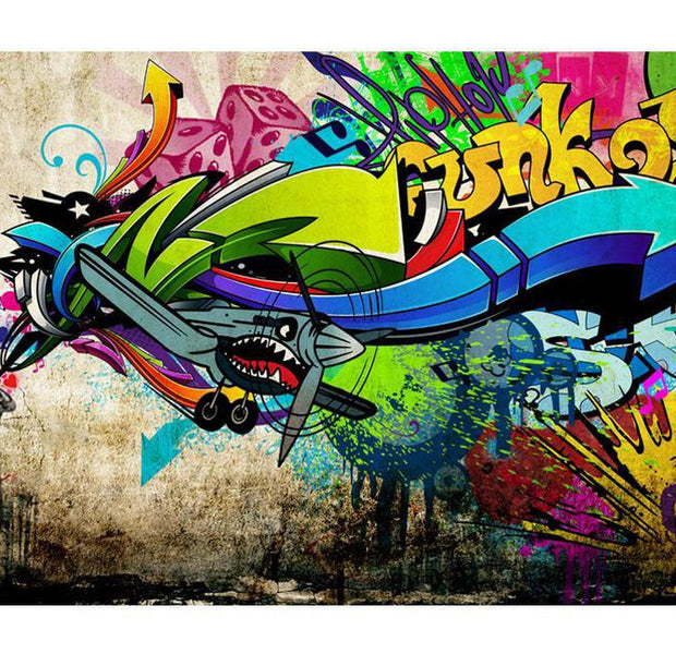 Peel & Stick Street Art Wall Mural - Funky Graffiti - Removable Wall Decals