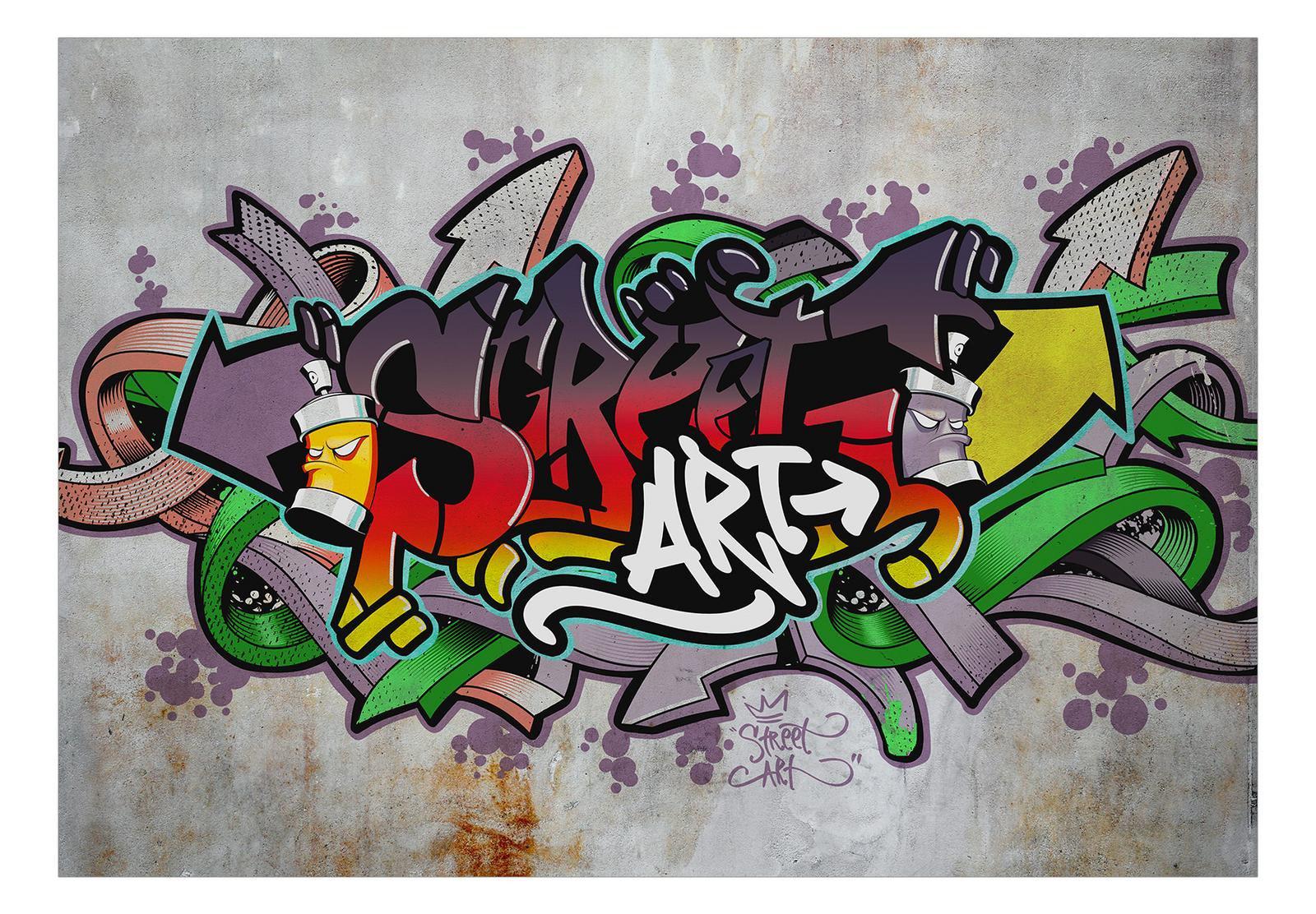 Peel & Stick Street Art Wall Mural - Reggae Colours Graffiti- Removable Wall Decals