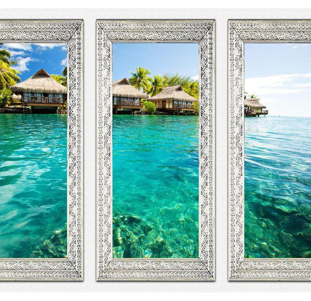 Peel & Stick Tropical Wall Mural - Lonely Island - Removable Wall Decals