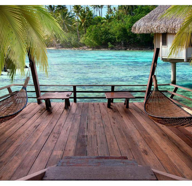 Peel & Stick Tropical Wall Mural - Summer Rest - Removable Wall Decals