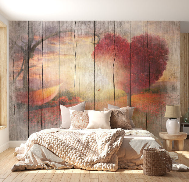 Peel & Stick Wall Mural - Autumnal Love - Removable Wall Decals