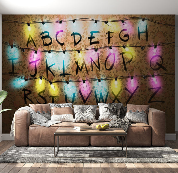 Peel & Stick Wall Mural - Alphabet Lights - Removable Wall Decals
