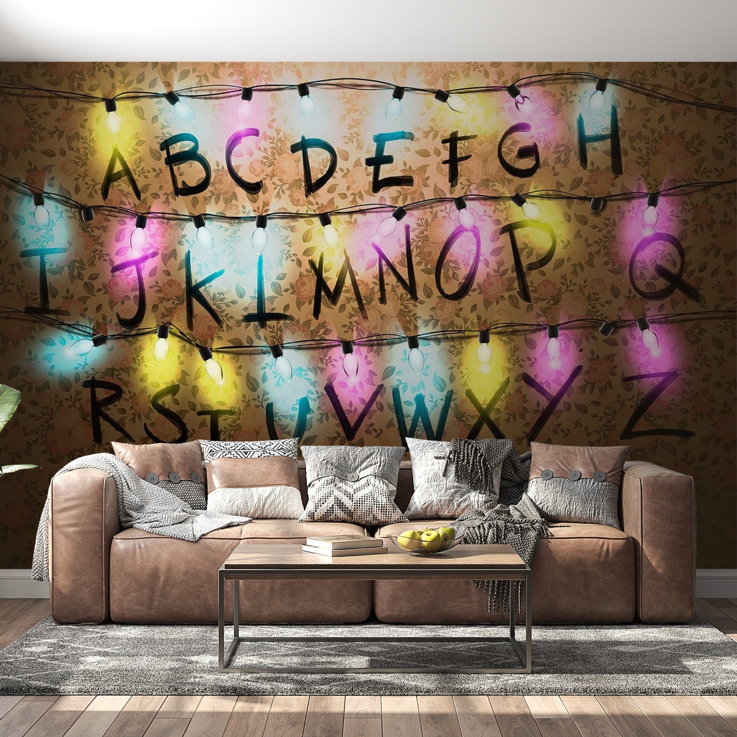 Peel & Stick Wall Mural - Alphabet Lights - Removable Wall Decals