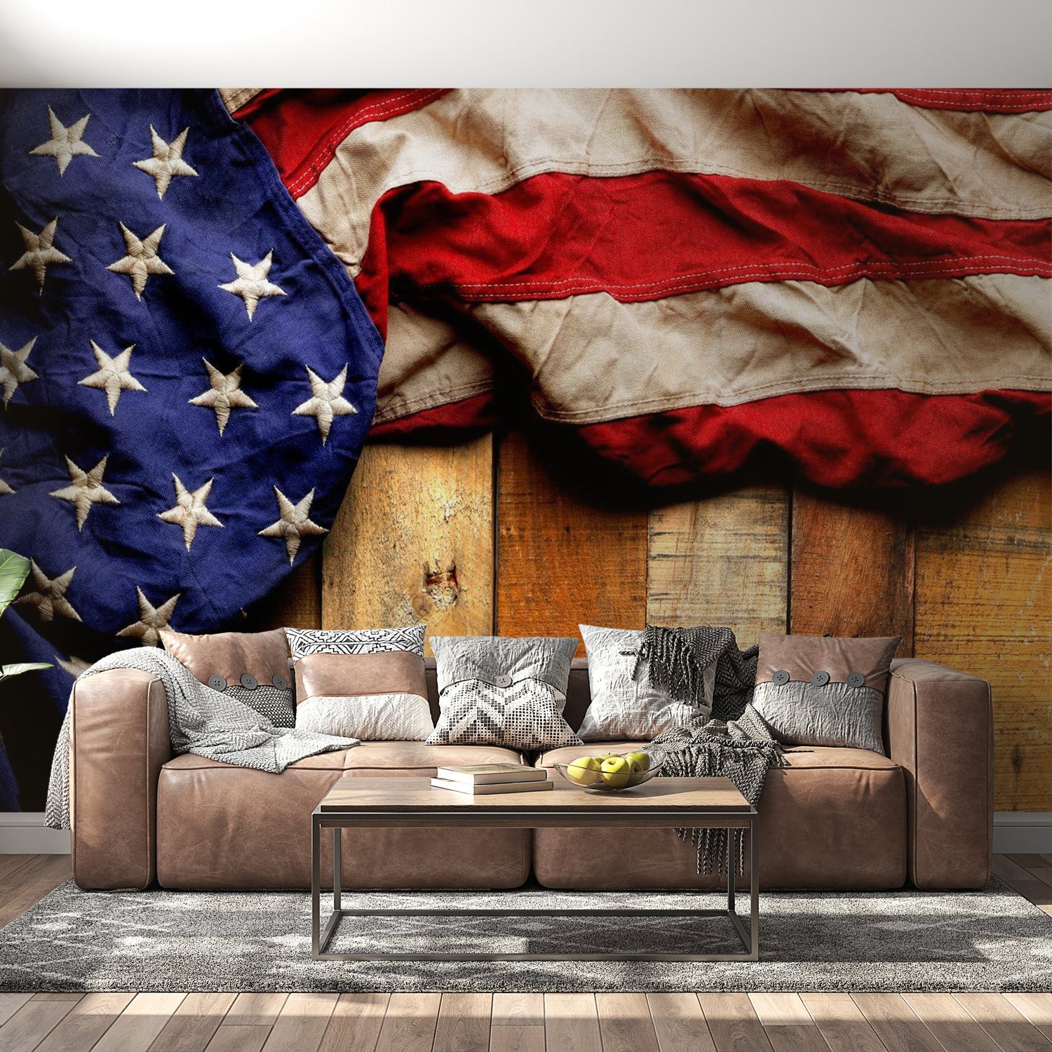 Peel & Stick Wall Mural - American Flag - Removable Wall Decals