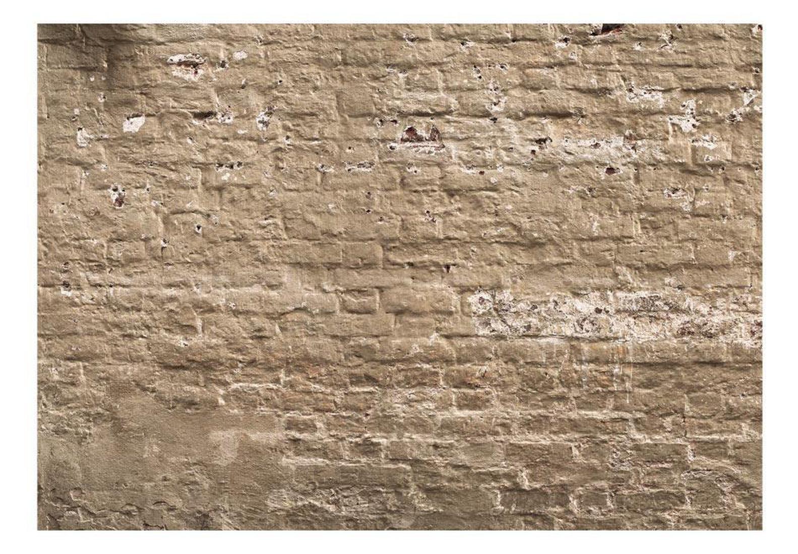 Peel & Stick Wall Mural - Beige Brick Wall - Removable Wall Decals