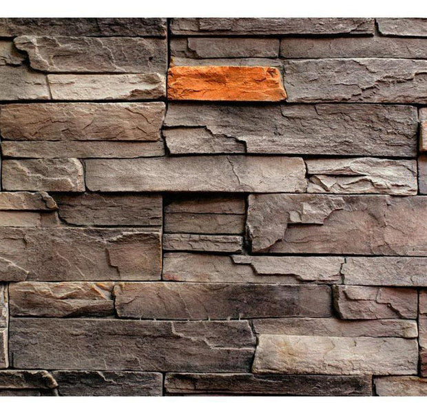 Peel & Stick Wall Mural - Big Brown Slate Tiles - Removable Wall Decals