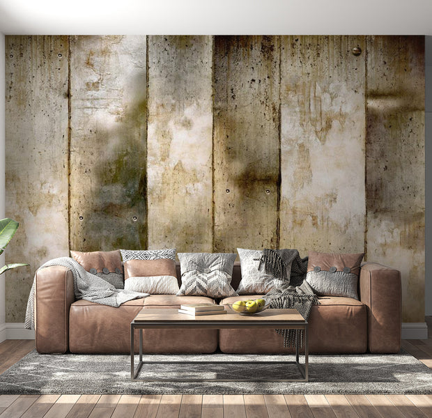 Peel & Stick Wall Mural - Concrete Gold Stripes Background - Removable Wall Decals