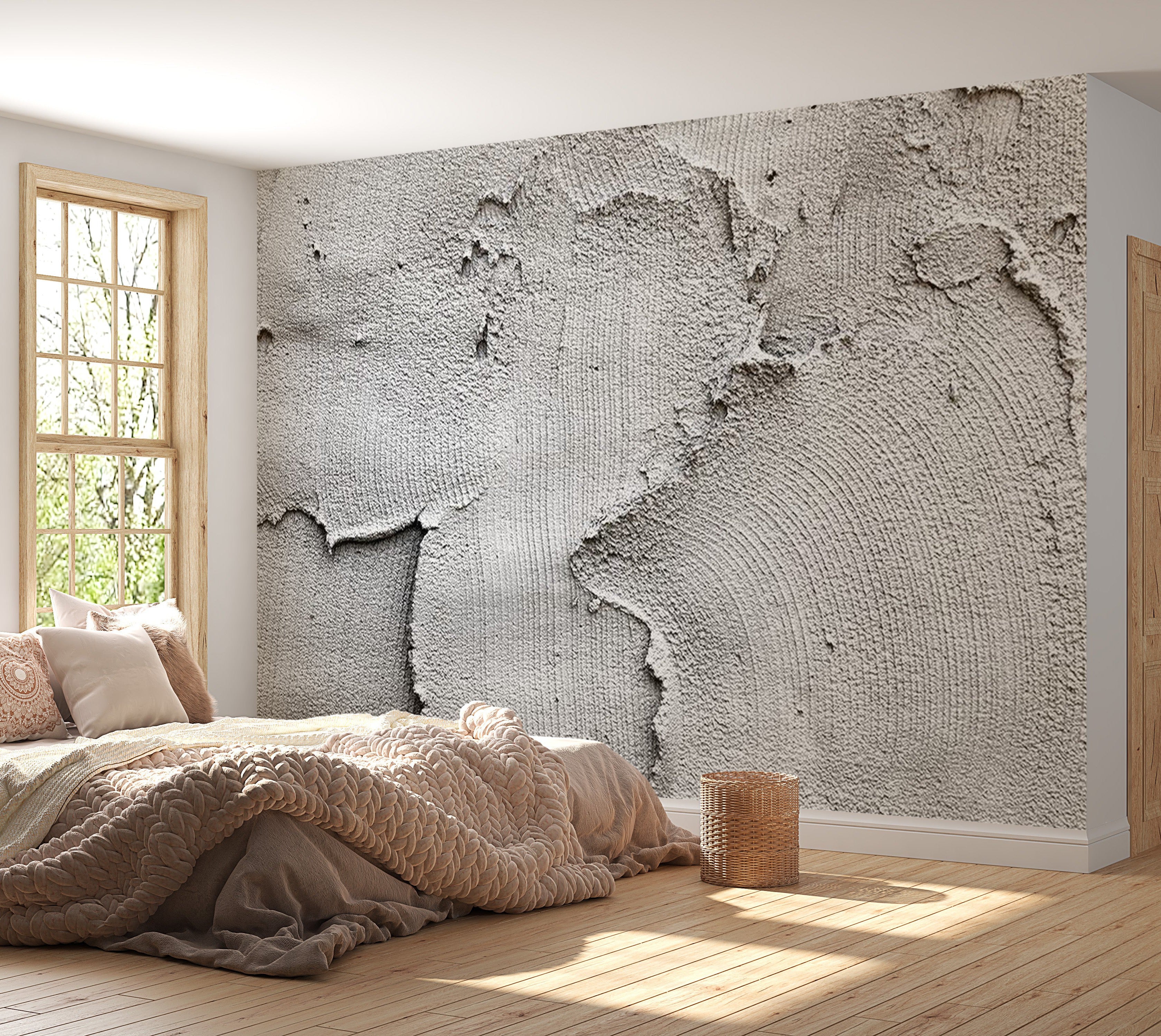 Peel & Stick Wall Mural - Concrete Rough Plaster - Removable Wall Decals