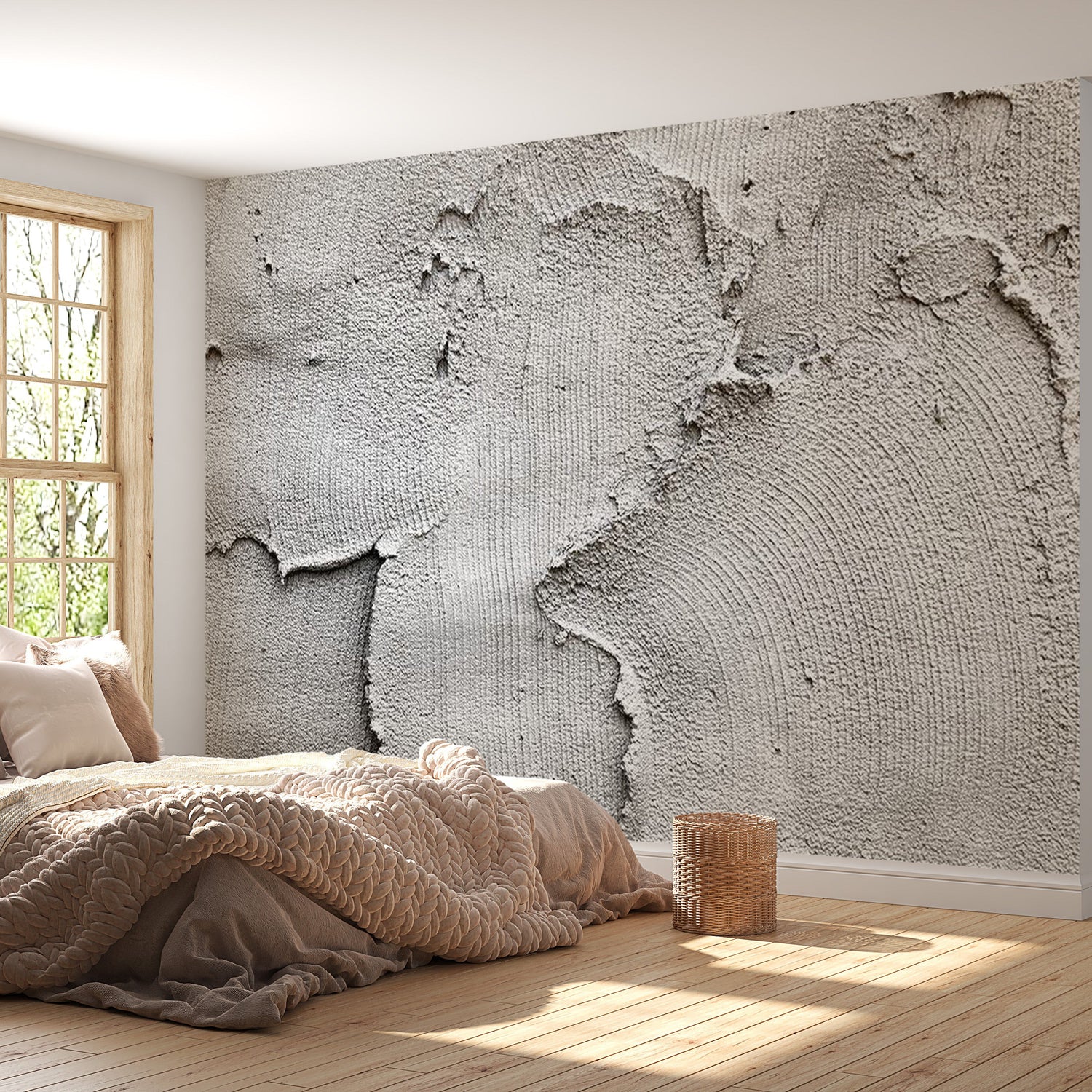 Peel & Stick Wall Mural - Concrete Rough Plaster - Removable Wall Decals