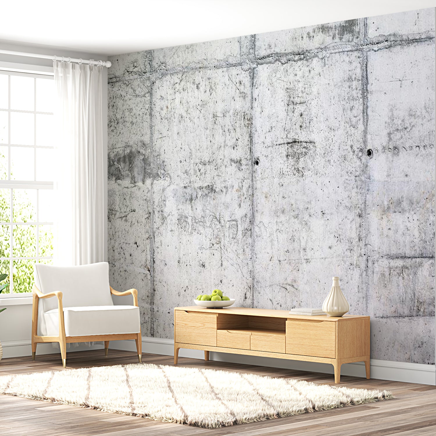 Peel & Stick Wall Mural - Concrete Wall - Removable Wall Decals