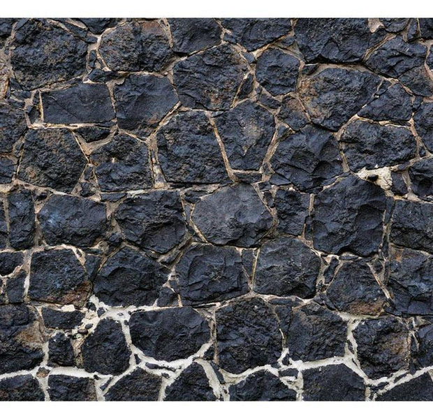 Peel & Stick Wall Mural - Dark Big Stone Wall - Removable Wall Decals