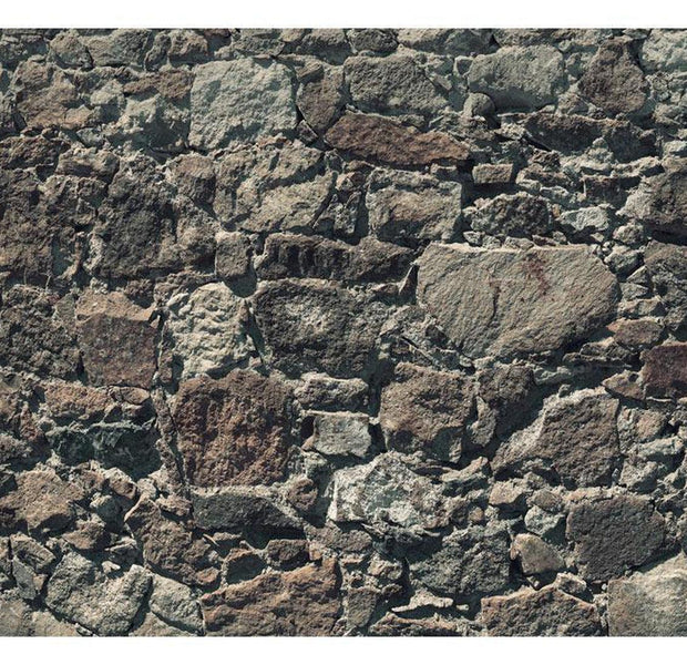 Peel & Stick Wall Mural - Dark Brown Stone Wall - Removable Wall Decals