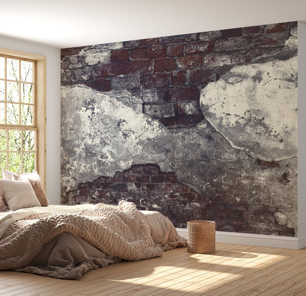 Peel & Stick Wall Mural - Dark Old Brick Wall - Removable Wall Decals
