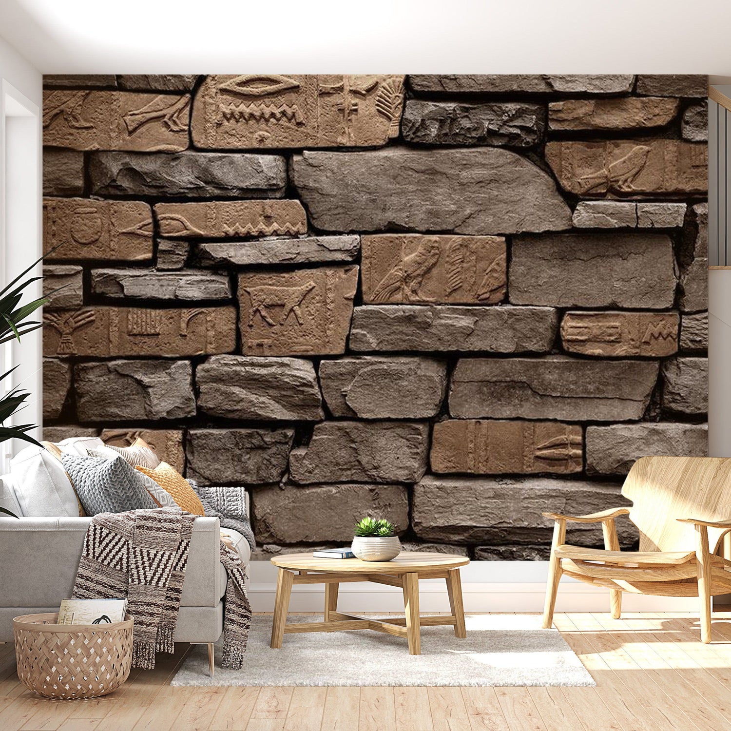 Peel & Stick Wall Mural - Egyptian Stone - Removable Wall Decals