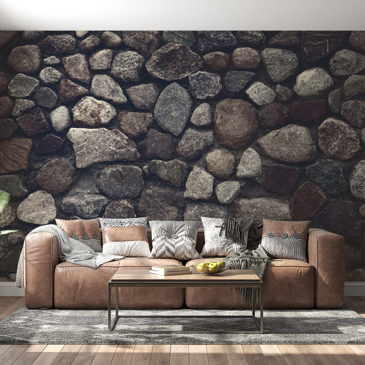Peel & Stick Wall Mural - Fortress Rocks and Stones - Removable Wall Decals