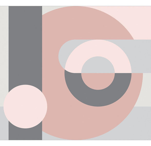 Peel & Stick Wall Mural - Geometric Abstract Design Pink - Removable Wall Decals