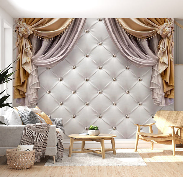 Peel & Stick Wall Mural - Glamour Chesterfield Pattern - Removable Wall Decals