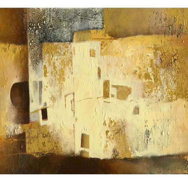 Peel & Stick Wall Mural - Golden Abstract Art Background - Removable Wall Decals