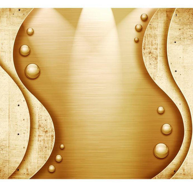 Peel & Stick Wall Mural - Golden Concrete Metal Fantasy - Removable Wall Decals