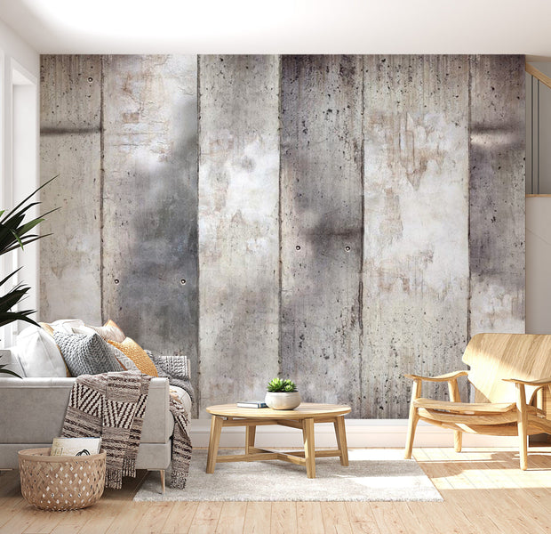 Peel & Stick Wall Mural - Gray Concrete Stripes - Removable Wall Decals