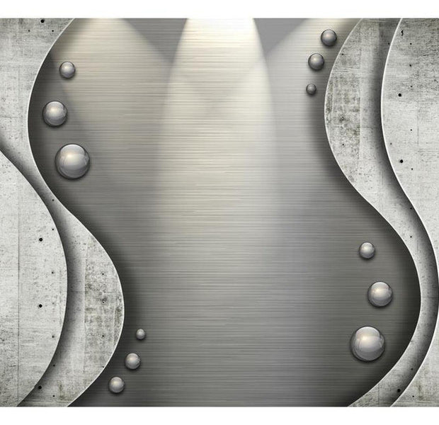 Peel & Stick Wall Mural - Grey Concrete Metal Combo - Removable Wall Decals
