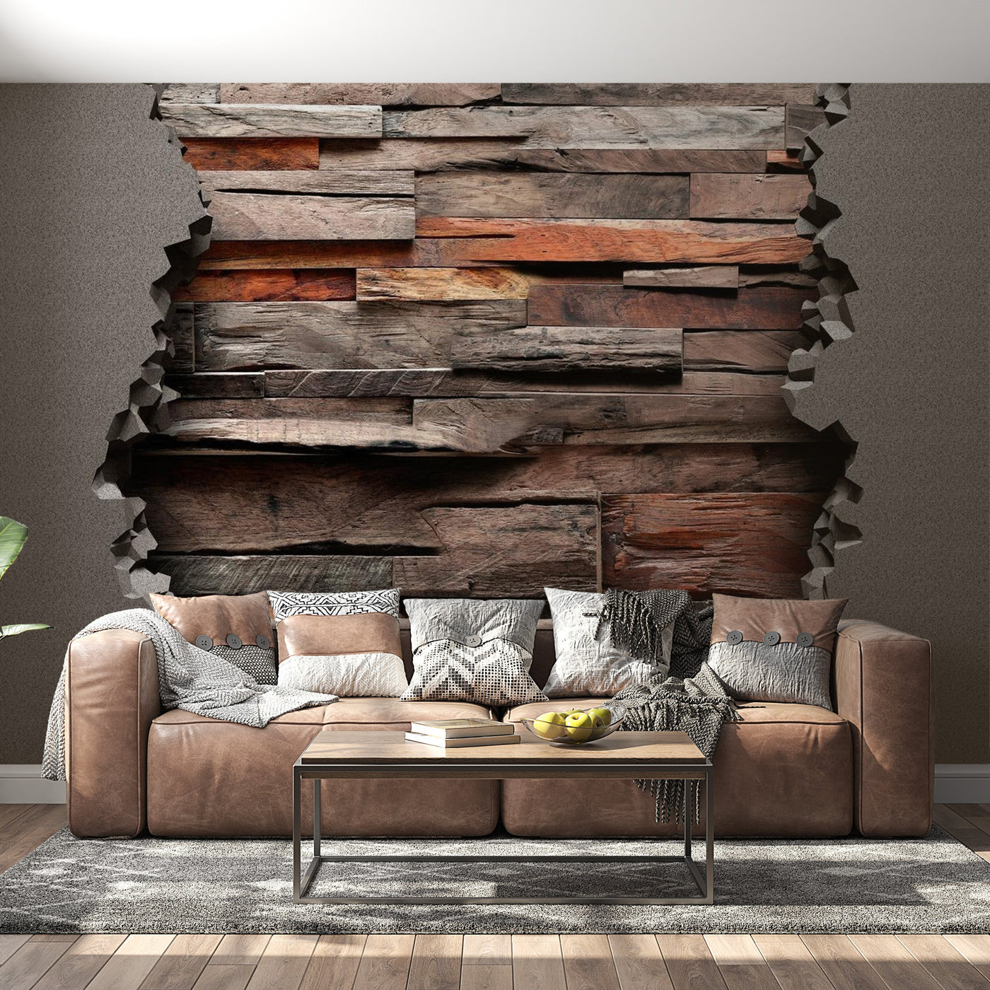Peel & Stick Wall Mural - Hidden Wood - Removable Wall Decals