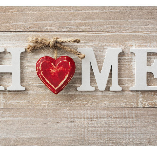Peel & Stick Wall Mural - Home Red Heart On Wood - Removable Wall Decals