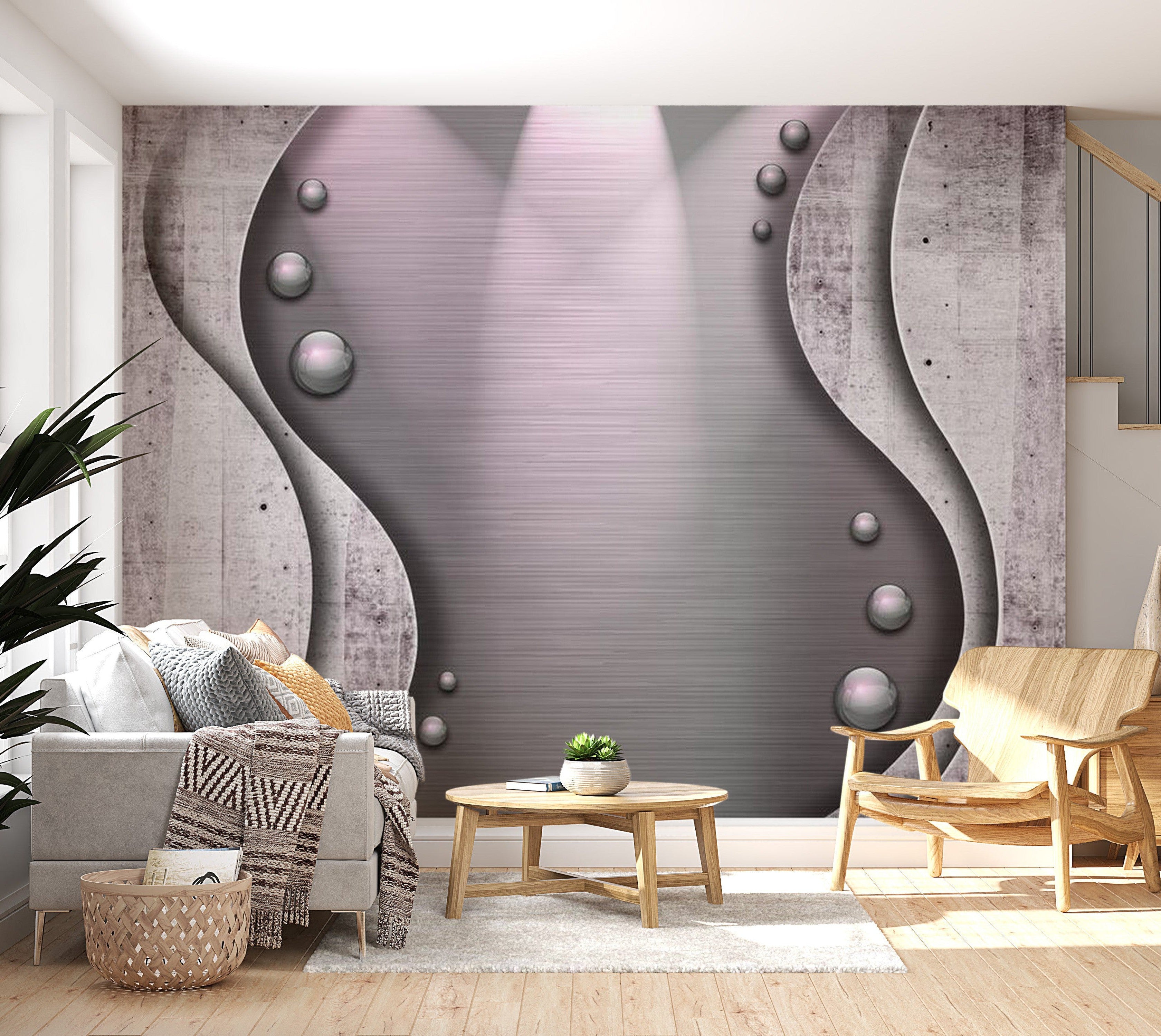 Peel & Stick Wall Mural - Metal and Concrete Fantasy - Removable Wall Decals