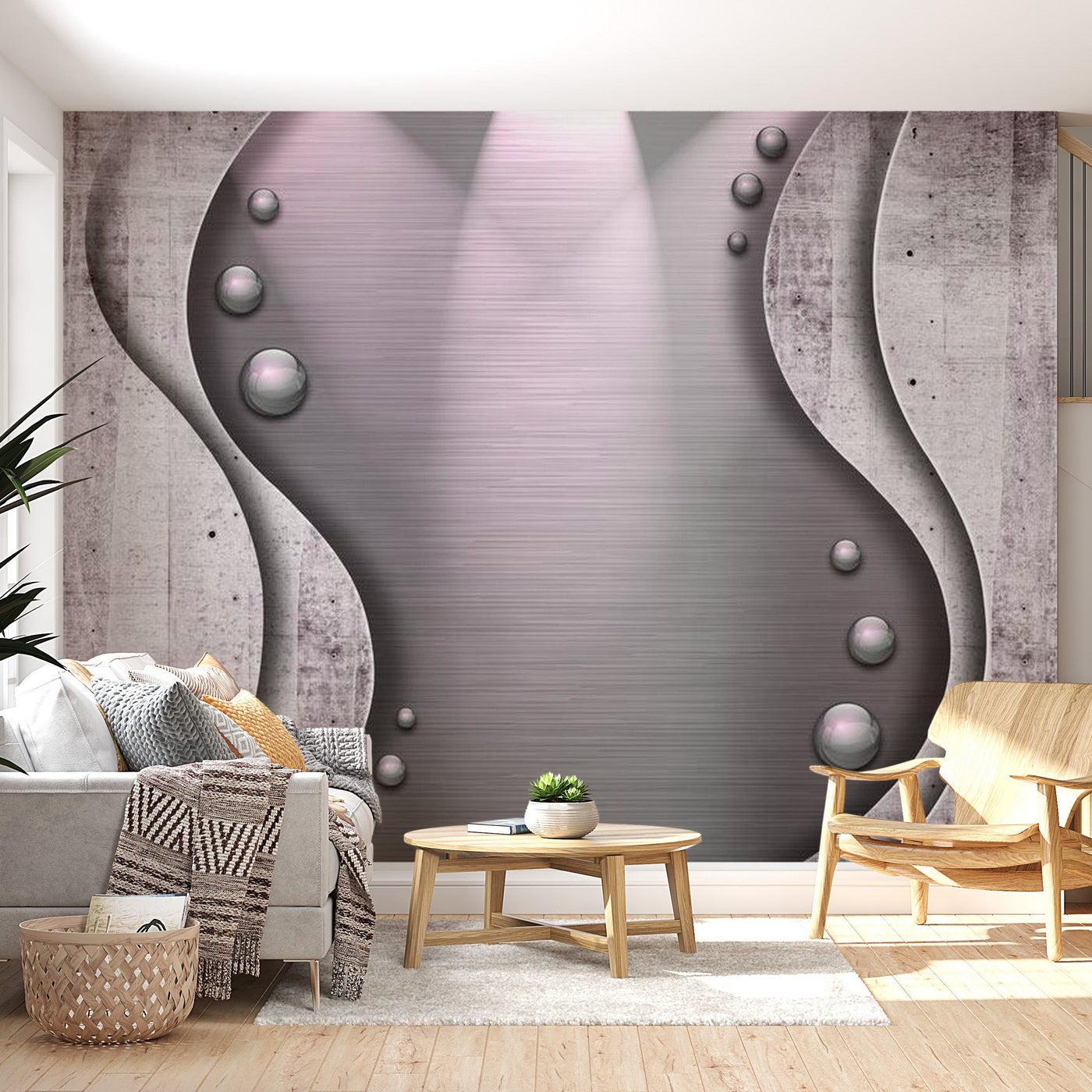Peel & Stick Wall Mural - Metal and Concrete Fantasy - Removable Wall Decals