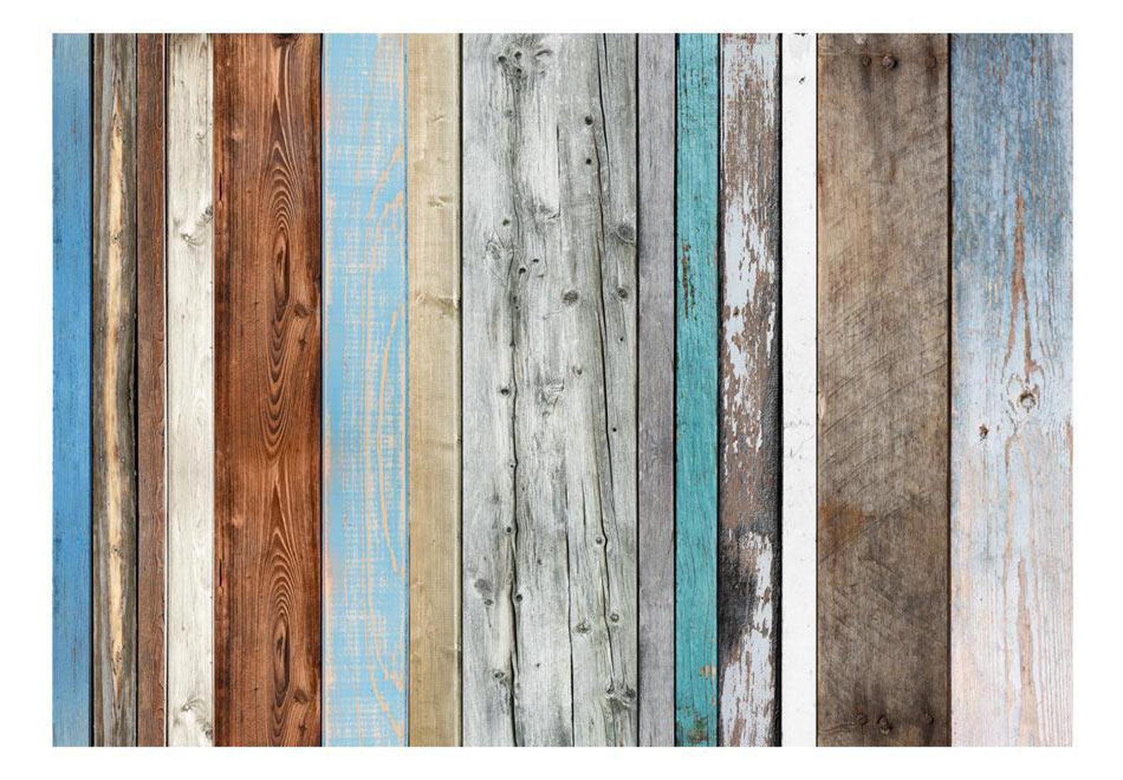 Peel & Stick Wall Mural - Mixed Distressed Wood - Removable Wall Decals