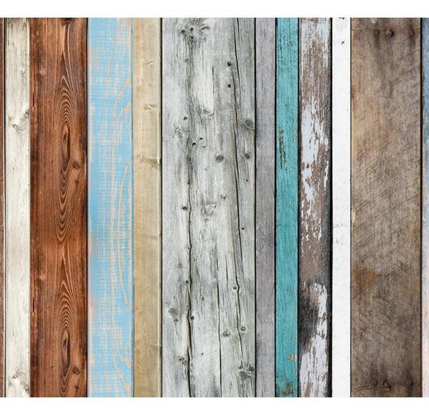 Peel & Stick Wall Mural - Mixed Distressed Wood - Removable Wall Decals