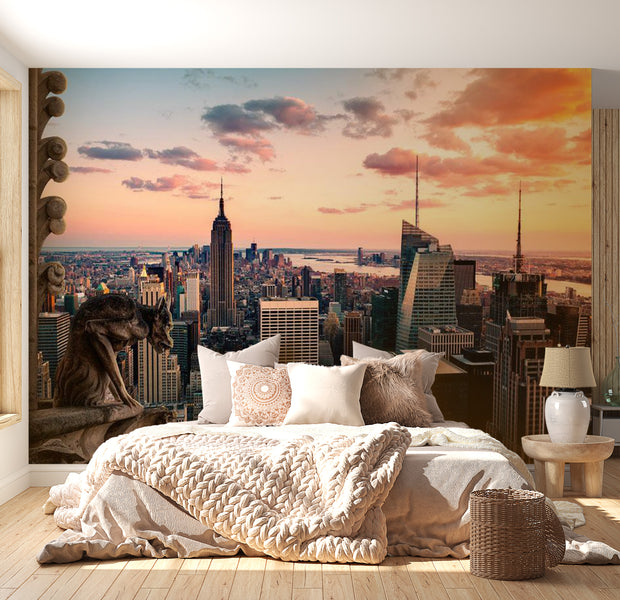 Peel & Stick Wall Mural - New York At Sunset - Removable Wall Decals