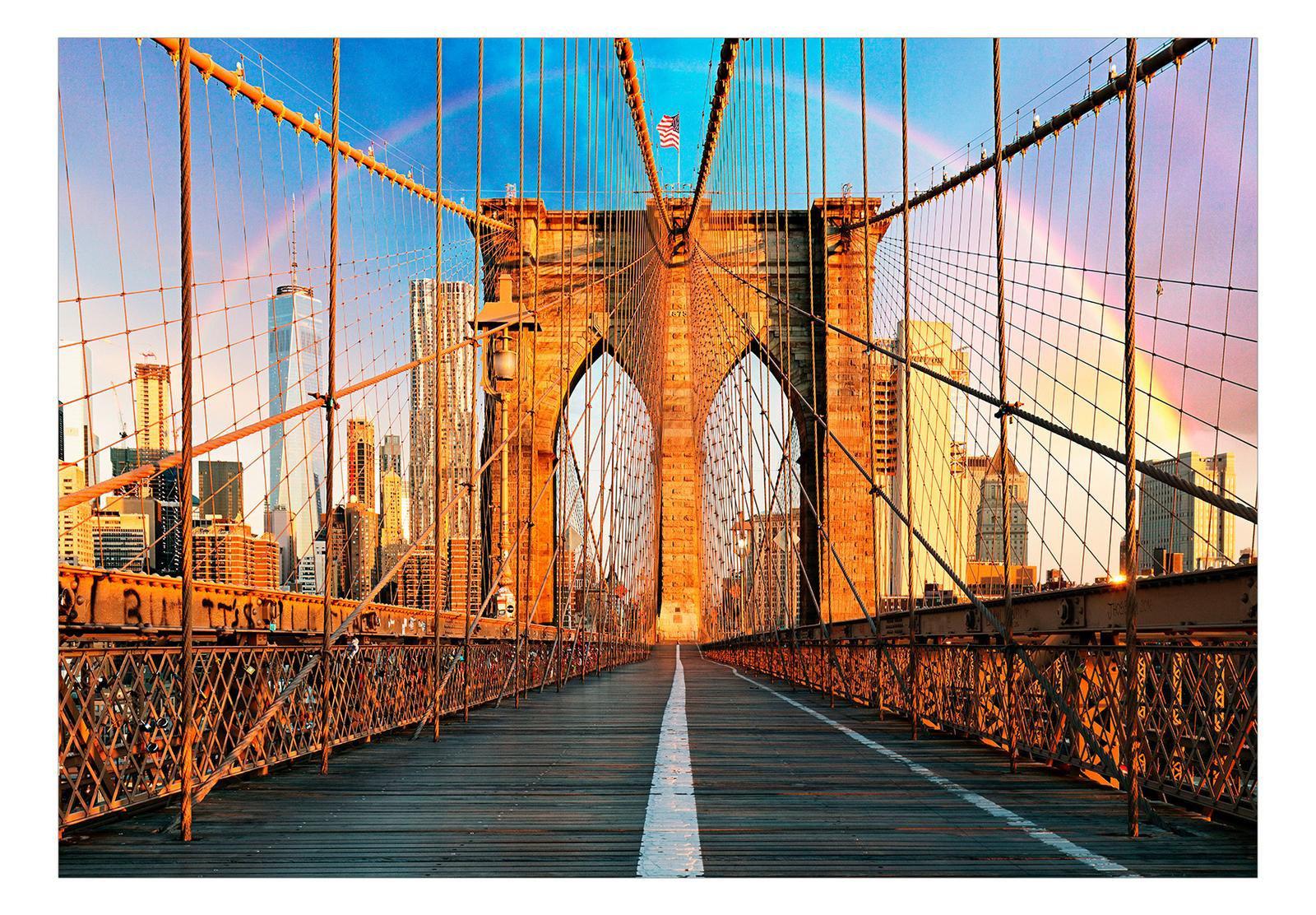 Peel & Stick Wall Mural - New York Brooklyn Bridge - Removable Wall Decals