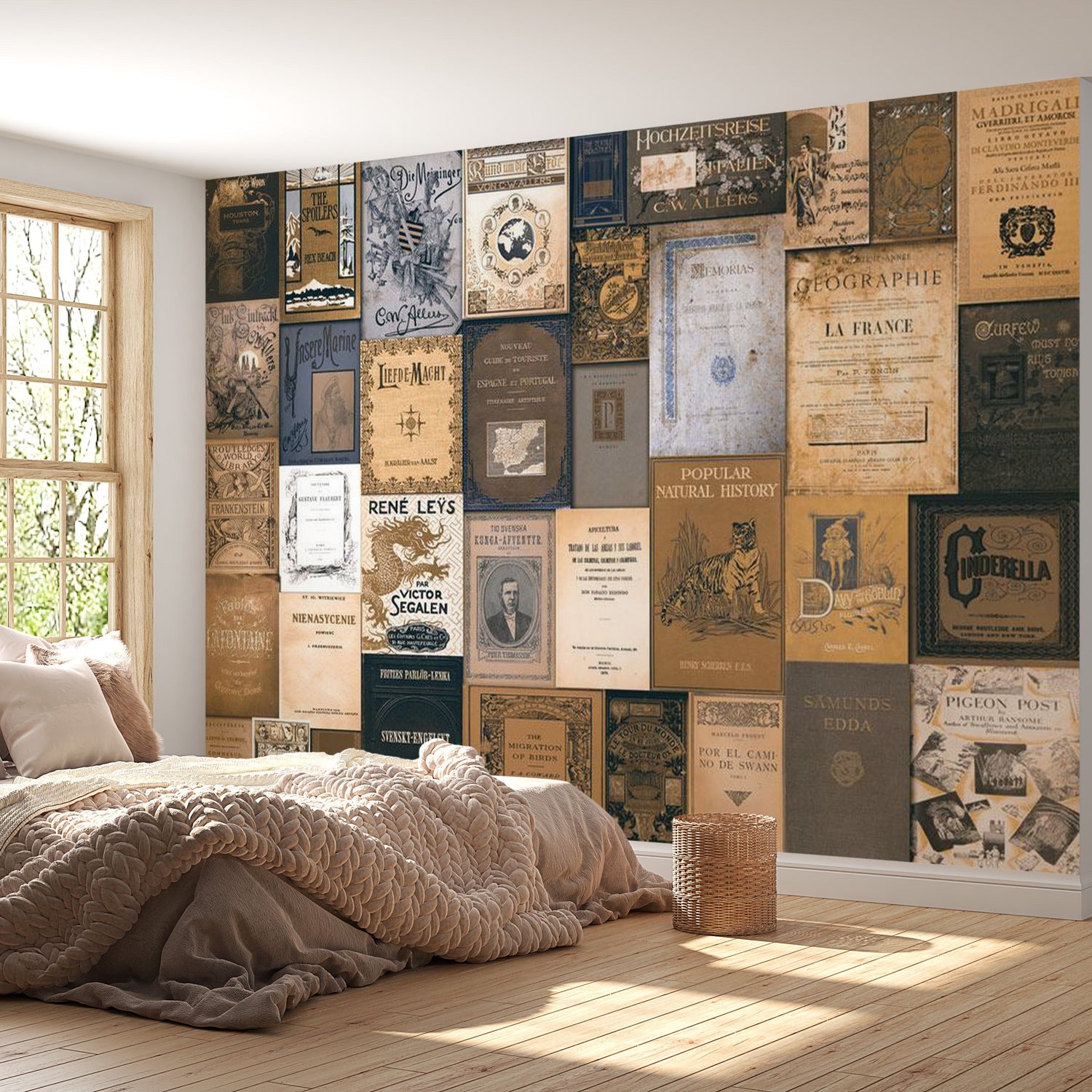 Peel & Stick Wall Mural - Old Book Covers - Removable Wall Decals