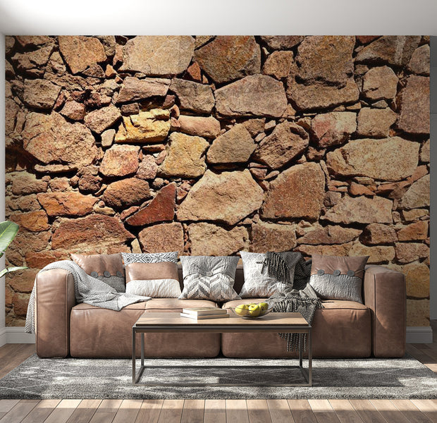 Peel & Stick Wall Mural - Old Fortress Stone Wall - Removable Wall Decals
