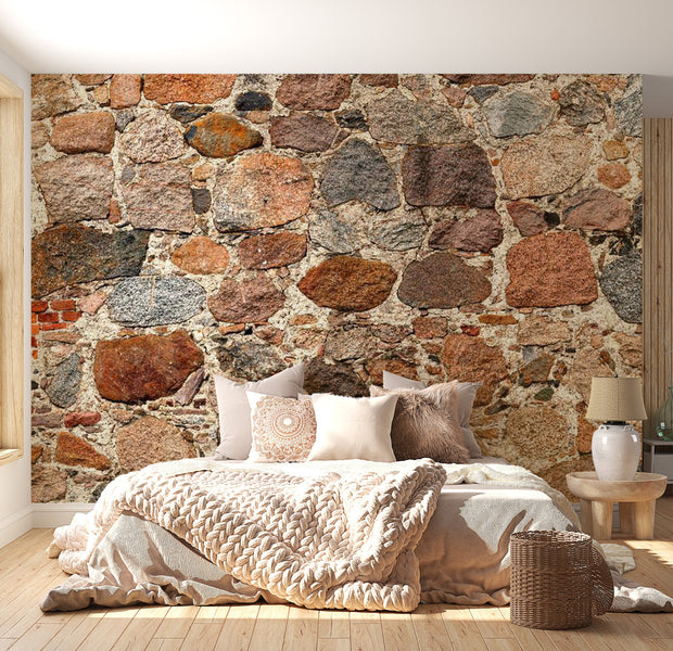 Peel & Stick Wall Mural - Old Stones and Rocks Wall- Removable Wall Decals