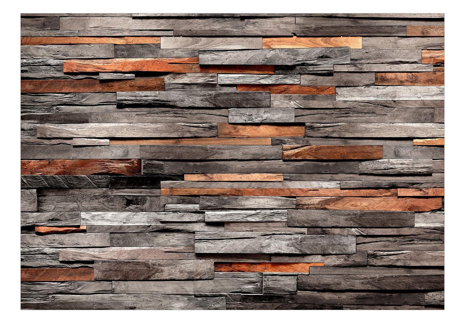 Peel & Stick Wall Mural - Old Wooden Barn Wall- Removable Wall Decals