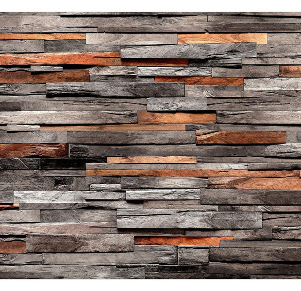 Peel & Stick Wall Mural - Old Wooden Barn Wall- Removable Wall Decals