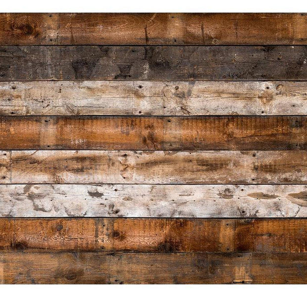 Peel & Stick Wall Mural - Old Wooden Cabin Planks - Removable Wall Decals