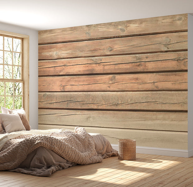 Peel & Stick Wall Mural - Pine Country Style Wood - Removable Wall Decals
