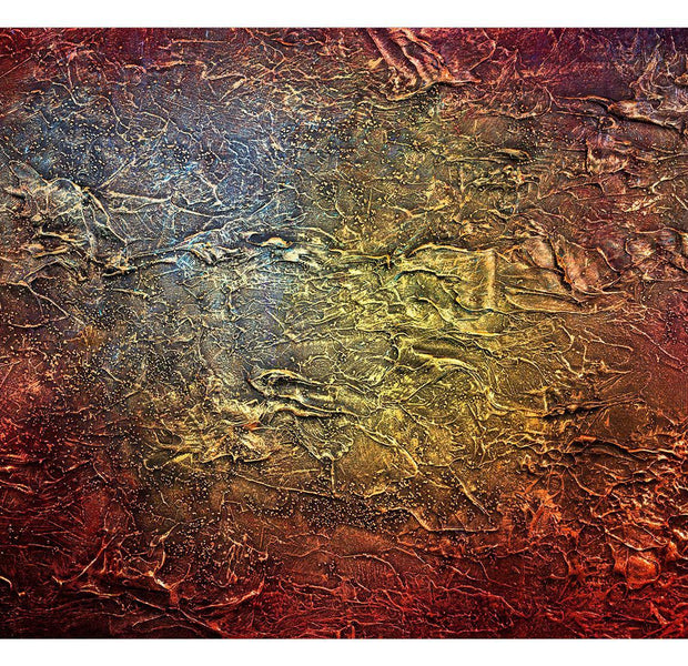 Peel & Stick Wall Mural - Red Gold Concrete Wall - Removable Wall Decals