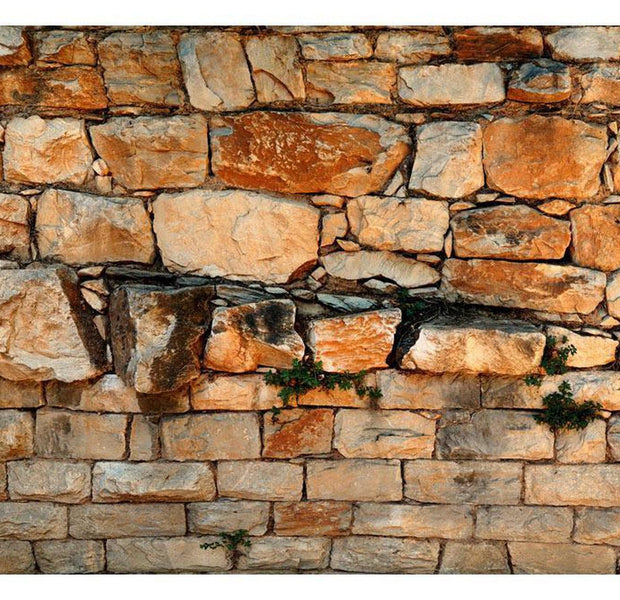 Peel & Stick Wall Mural - Robust Red Stone Wall- Removable Wall Decals