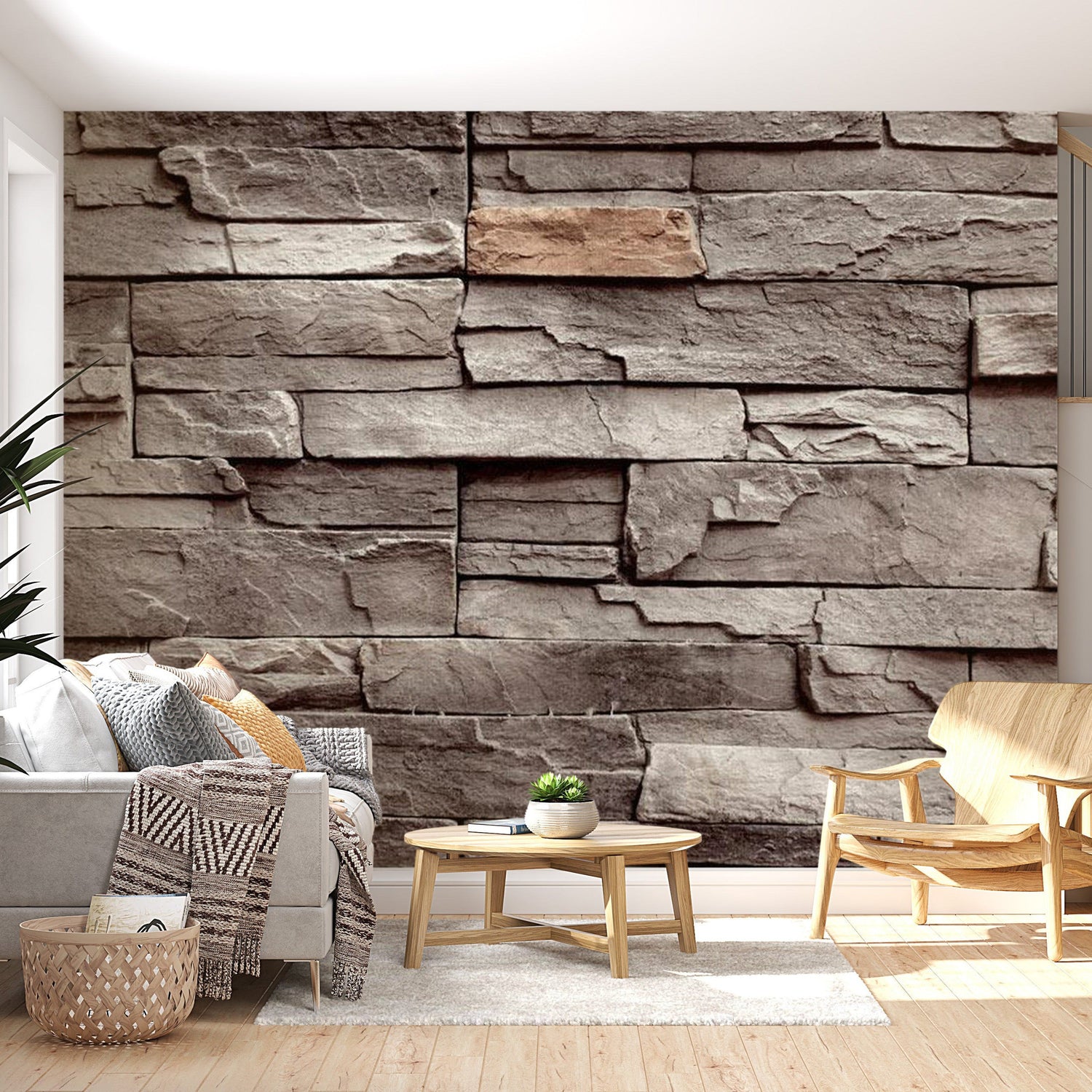 Peel & Stick Wall Mural - Slate Tiles Background Wall - Removable Wall Decals