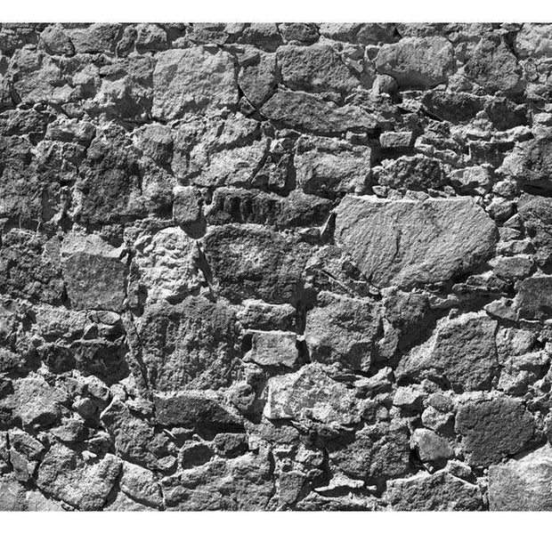Peel & Stick Wall Mural - Stacked Grey Stone Wall - Removable Wall Decals